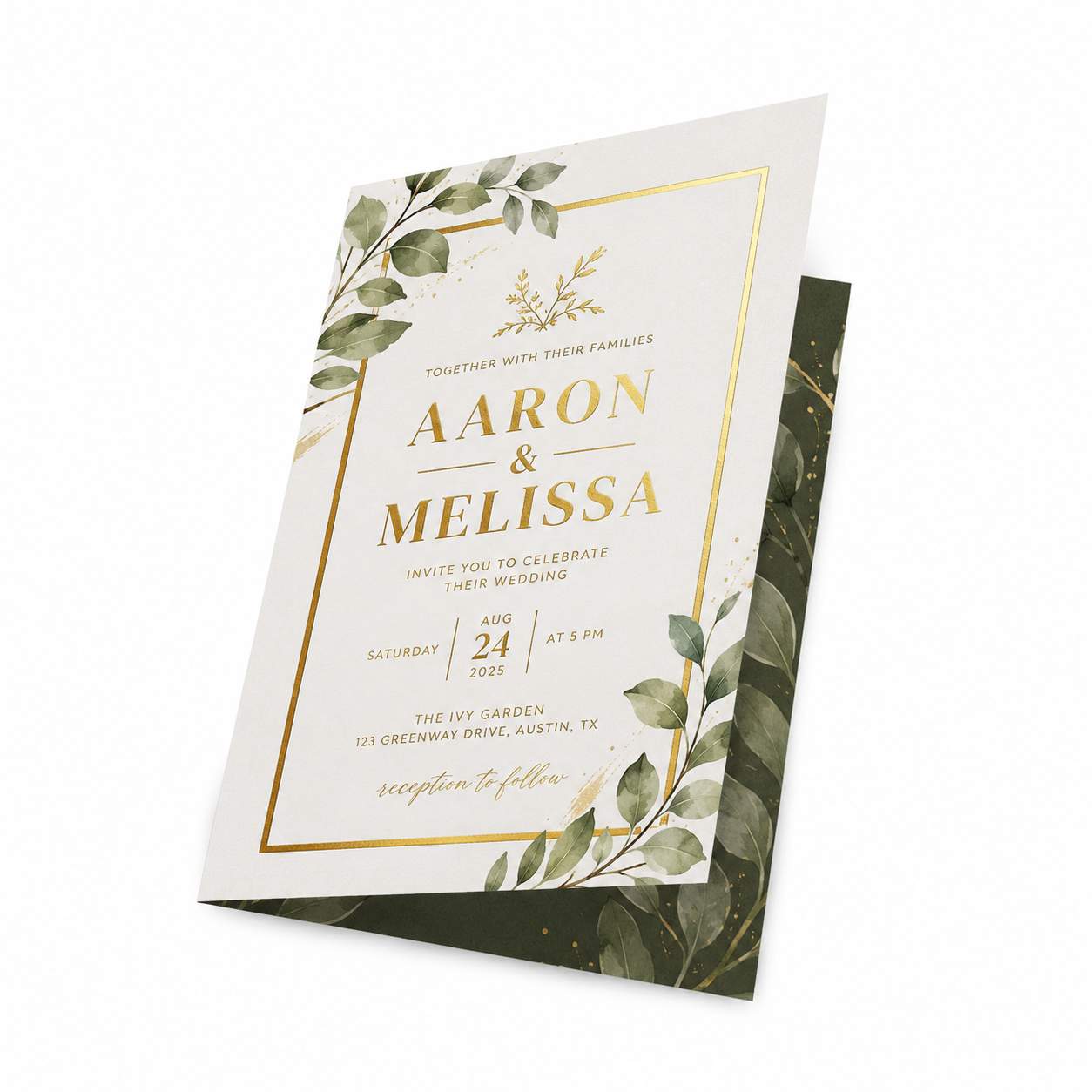 Metallic Foil Greeting Cards Matte Lamination + Gold / Silver Foil